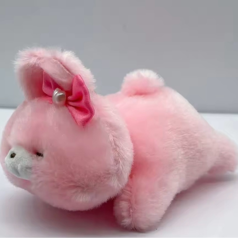 Plush Pink Bunny Toy for Small Pets
